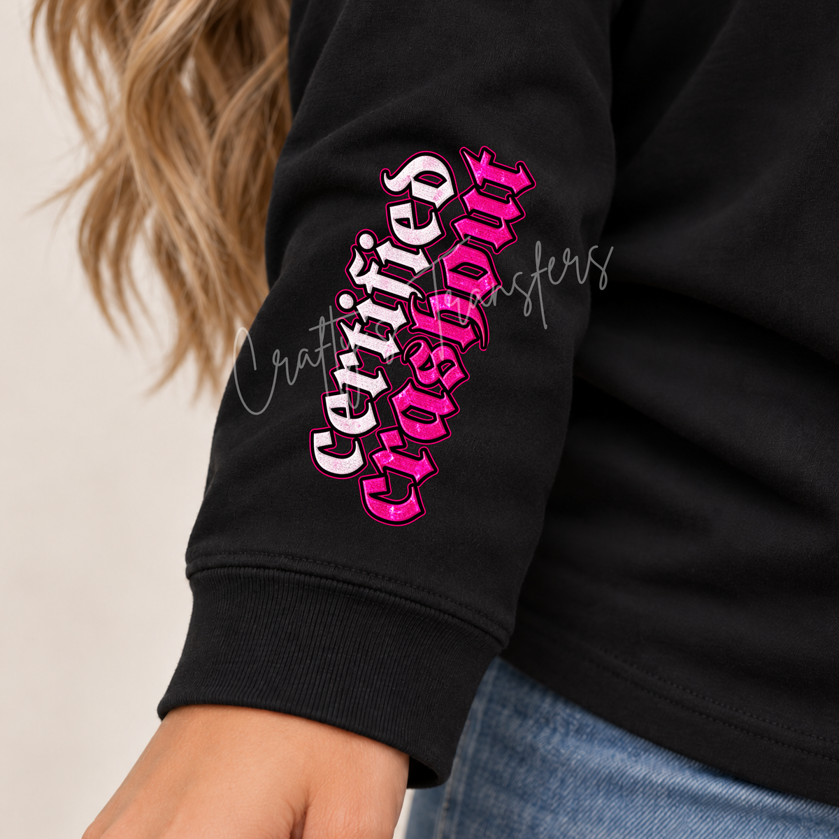 Unfortunately I’m Not Nonchalant DTF Transfer – Certified Crashout Front & Back Shirt Design – Hot Pink Sassy DTF