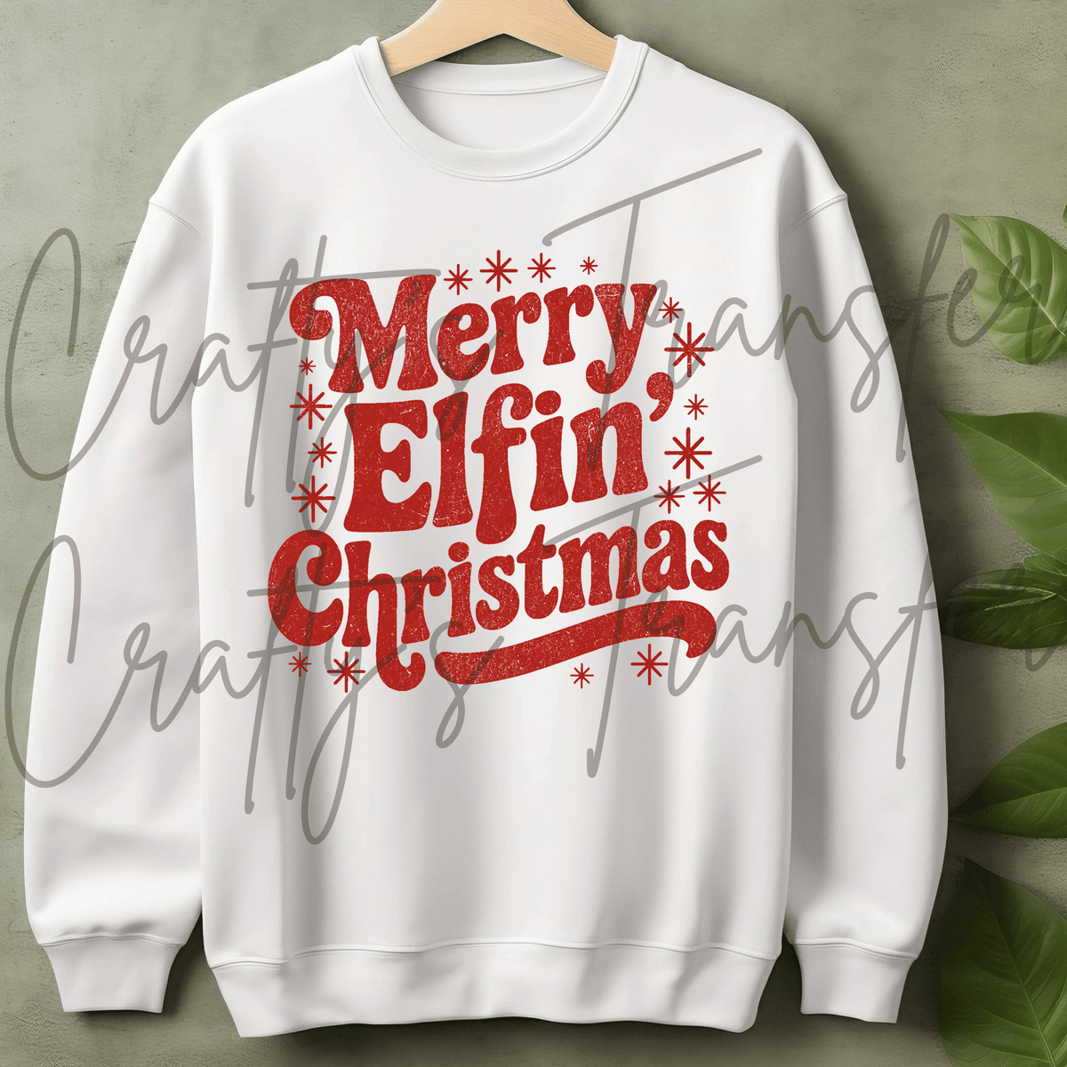 Retro Christmas Saying DTF Transfer – Red Vintage Holiday Typography Shirt Design – Festive Christmas DTF