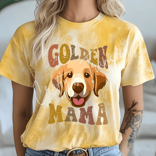 Golden Retriever Mom DTF Transfer – Retro Dog Mama Graphic – Golden Dog Lover DTF – Ready to Press Transfer