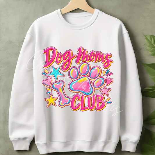 Dog Mom DTF Transfer – Colorful Paw Print Pet Lover Shirt Design – Retro Dog Mama DTF