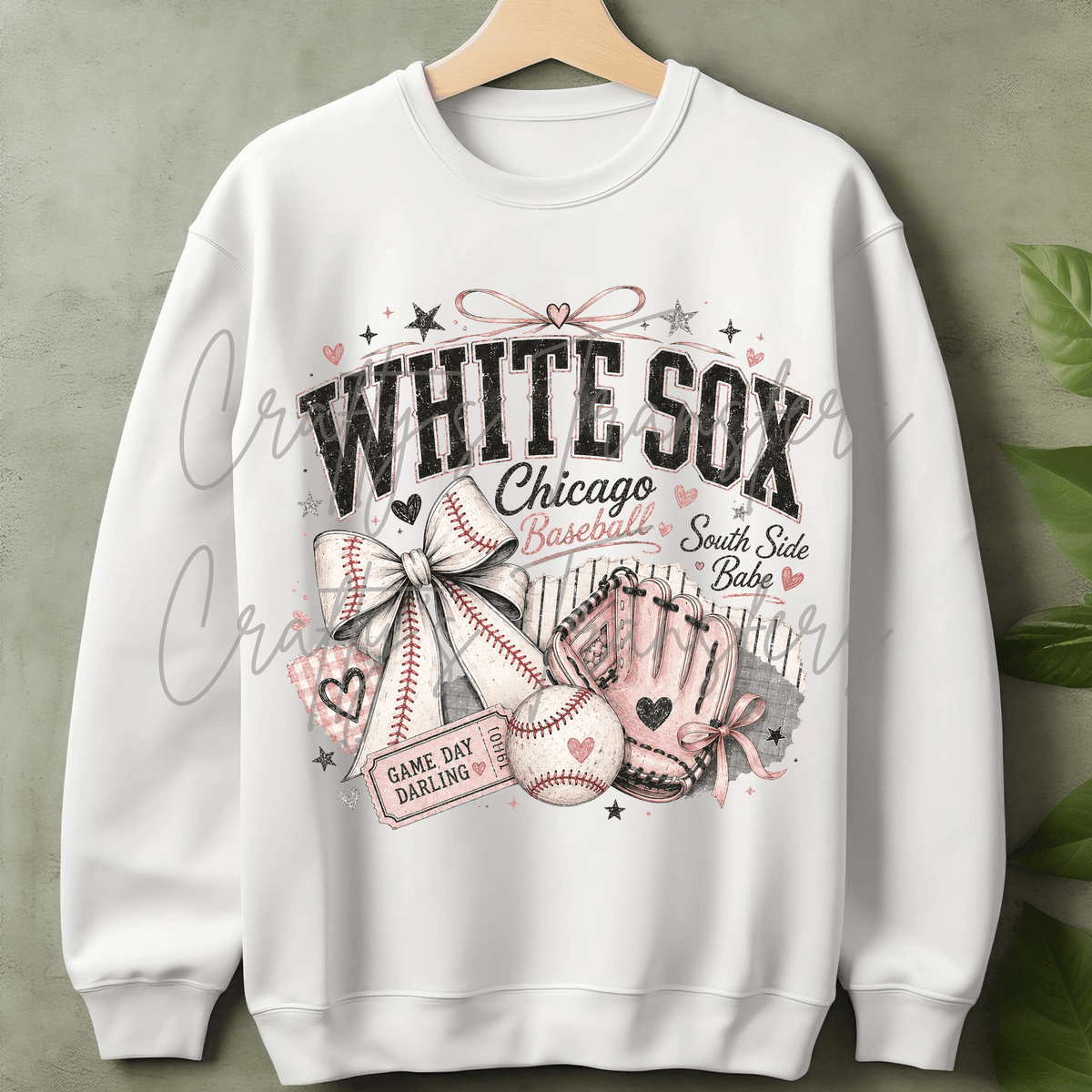 Vintage Baseball Girl DTF Transfer – Pink Bow Baseball Shirt Design – Girly Game Day DTF