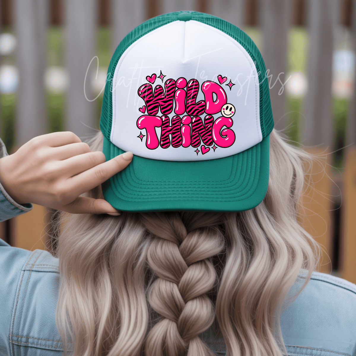 Wild Thing DTF Transfer – Hot Pink Zebra Print Shirt Design – Girly Retro Bubble Letter DTF