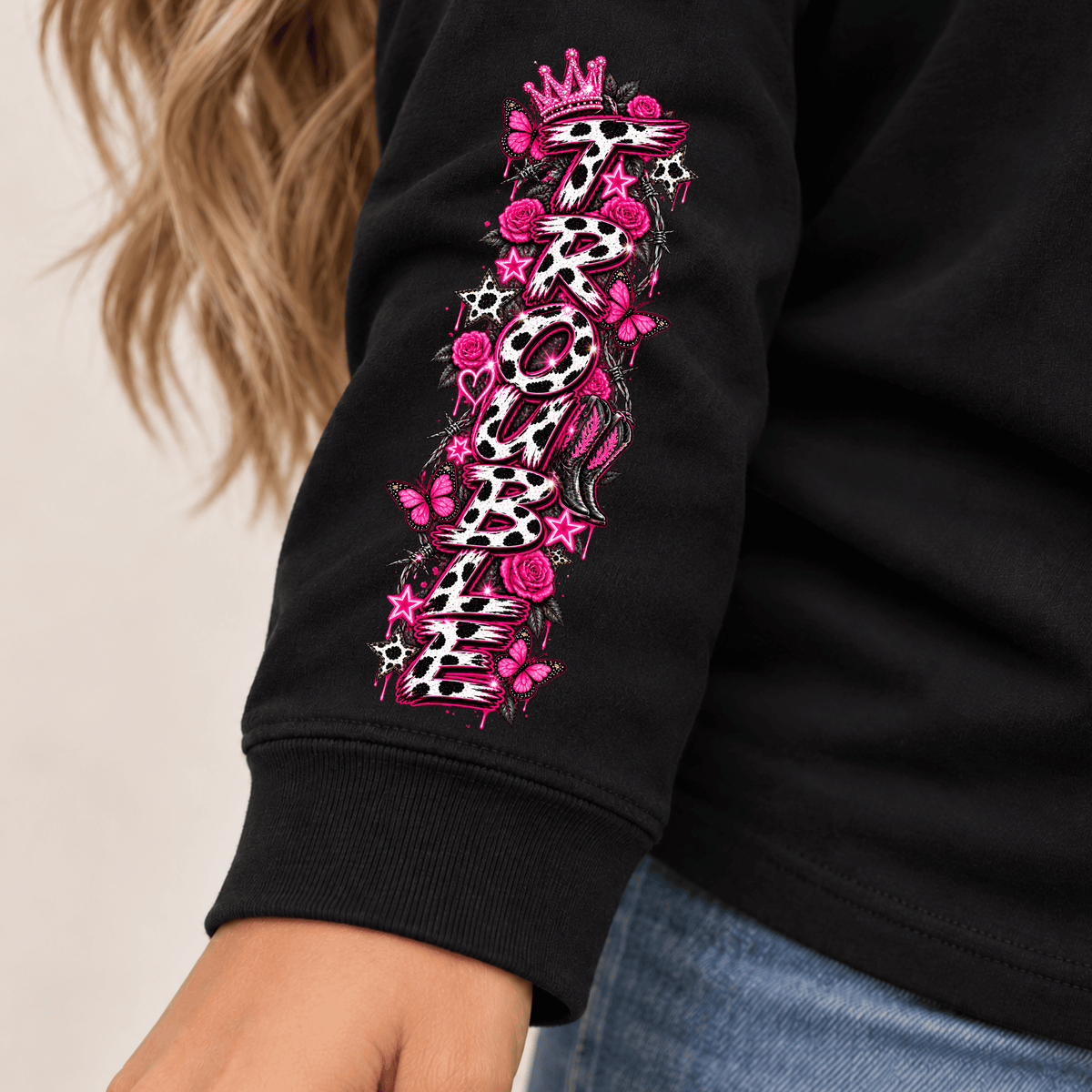 Certified Sassy Rebel DTF Transfer – Hot Pink Rocker Girl Grunge Graphic