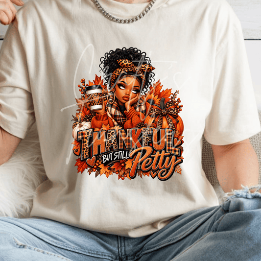 Sassy Fall Girl DTF Transfer – Leopard Pumpkin Autumn Shirt Design – Thankful Boutique DTF