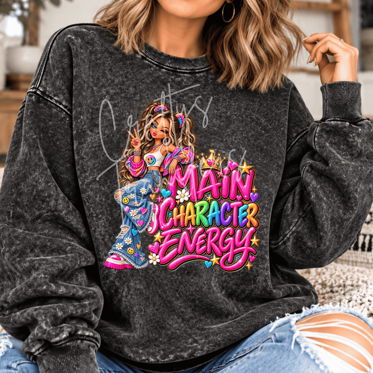 Colorful Sassy Girl DTF Transfer – Retro Girly Confidence Design – Bright Boutique Ready to Press DTF
