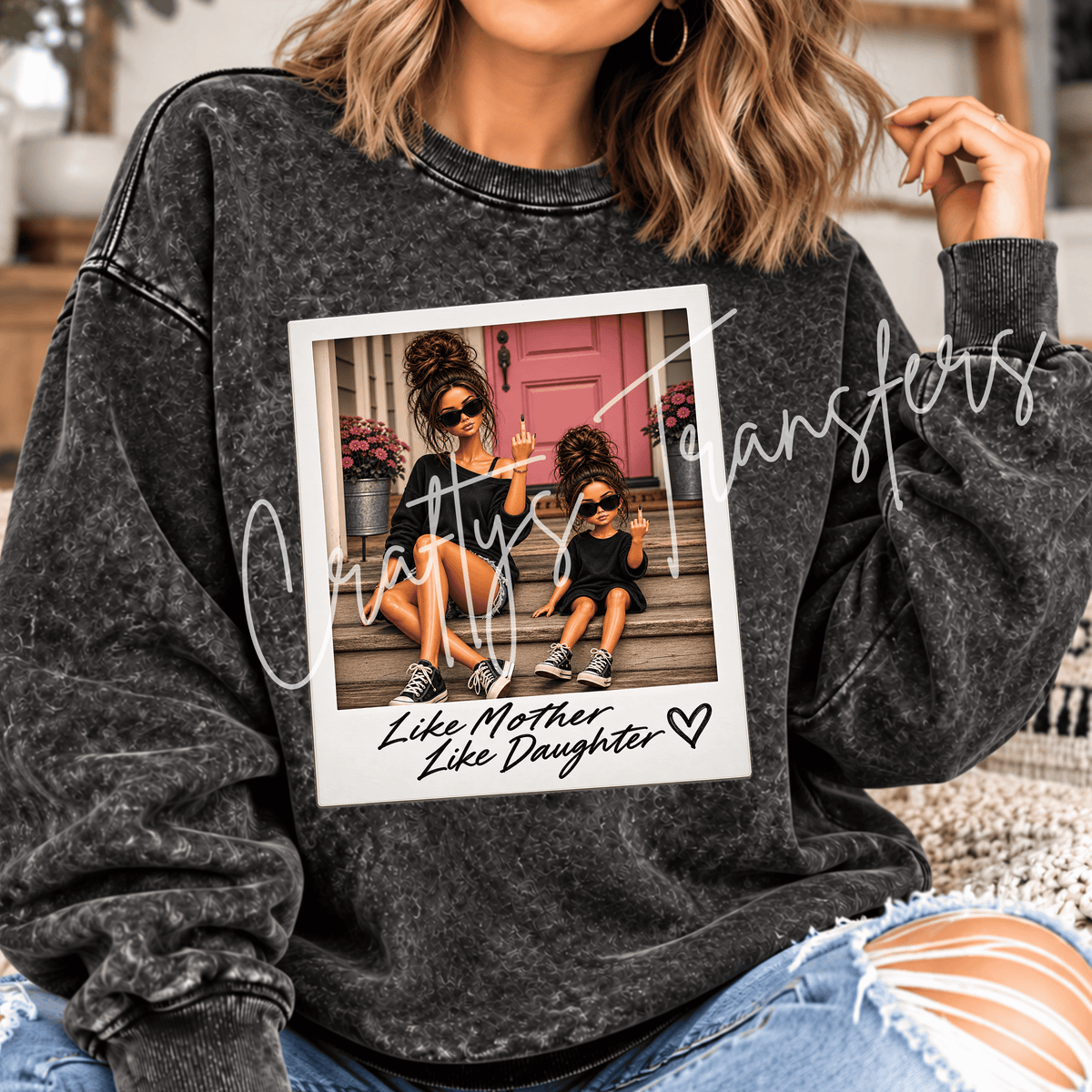 Mother Daughter DTF Transfer – Matching Mama and Mini Shirt Design – Mom Girl DTF
