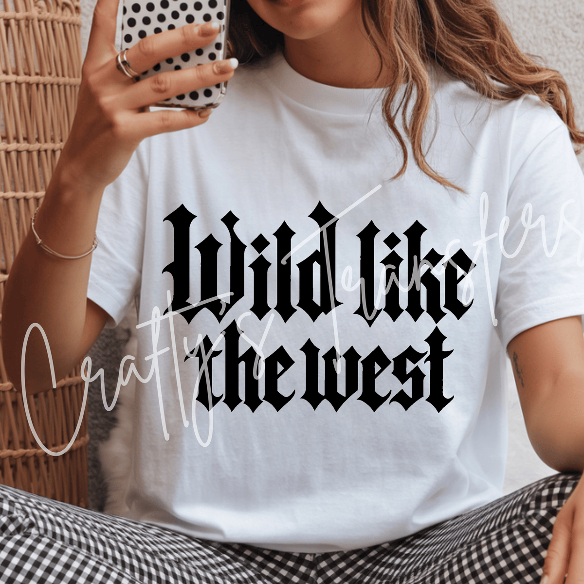 Wild Like The West DTF Transfer – Western Gothic Typography Graphic – Ready To Press