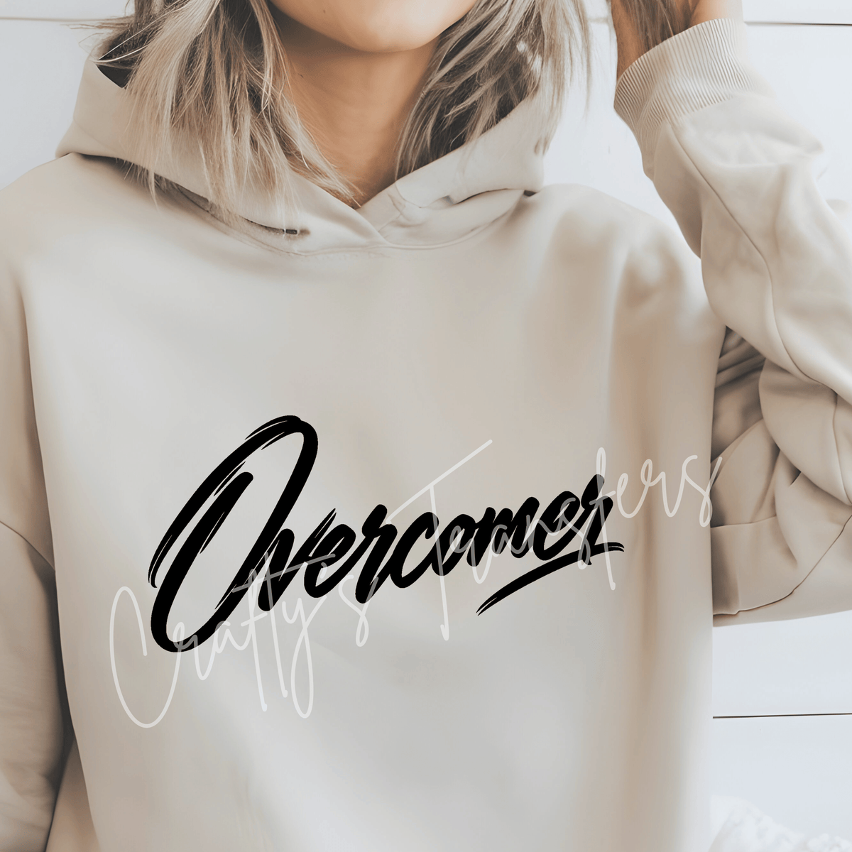 Overcomer DTF Transfer – Inspirational Script Word Graphic – Multiple Colors – Ready to Press DTF
