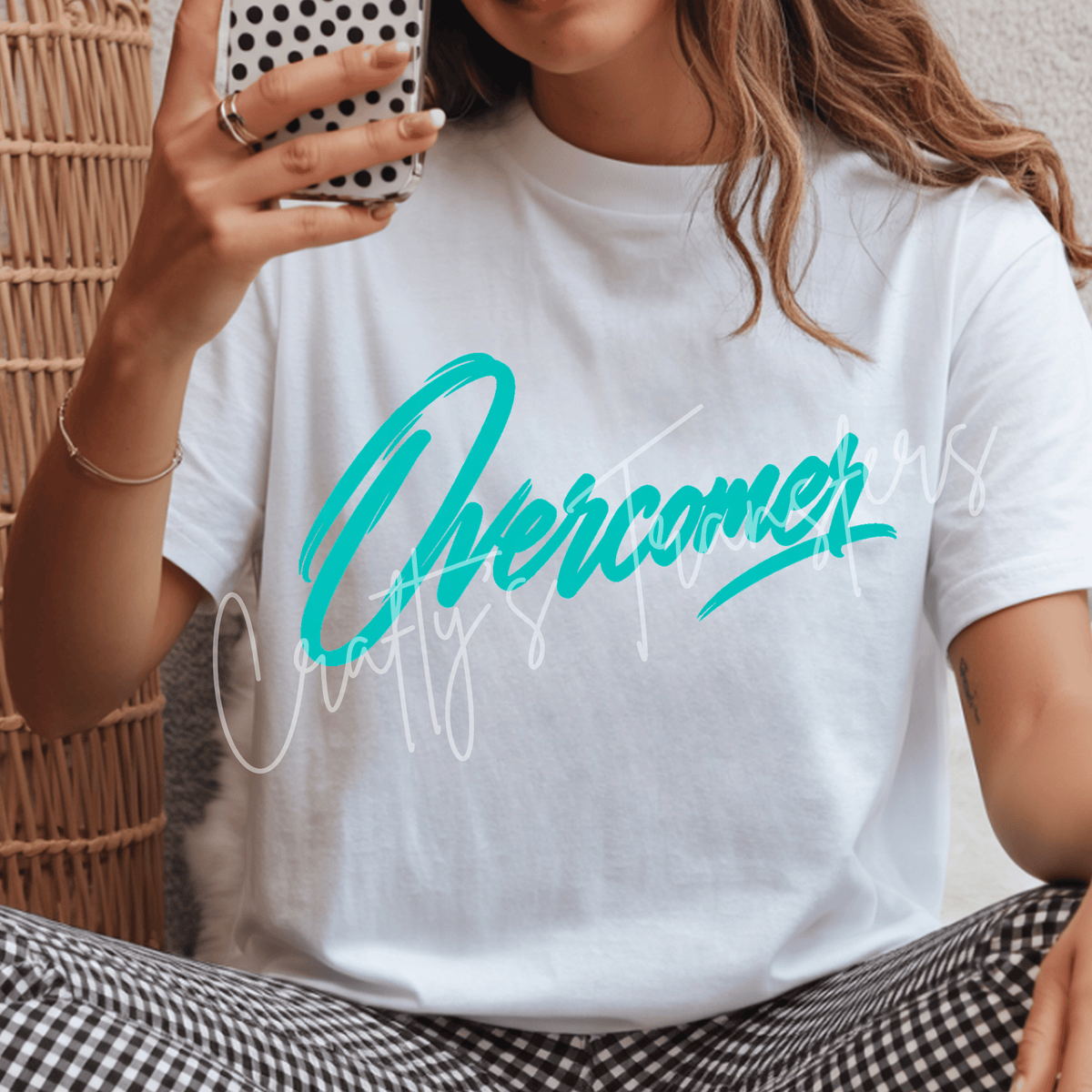 Overcomer DTF Transfer – Inspirational Script Word Graphic – Multiple Colors – Ready to Press DTF