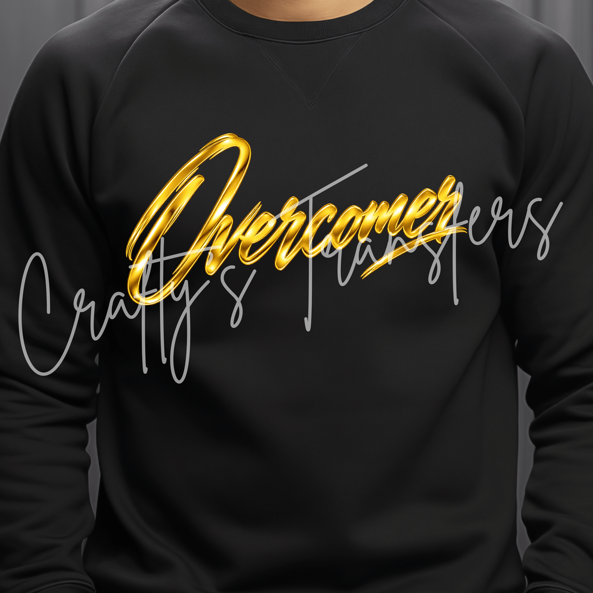Overcomer DTF Transfer – Inspirational Script Word Graphic – Multiple Colors – Ready to Press DTF