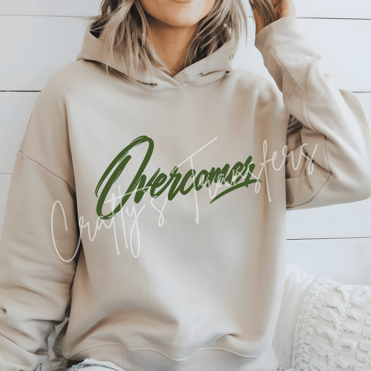 Overcomer DTF Transfer – Inspirational Script Word Graphic – Multiple Colors – Ready to Press DTF