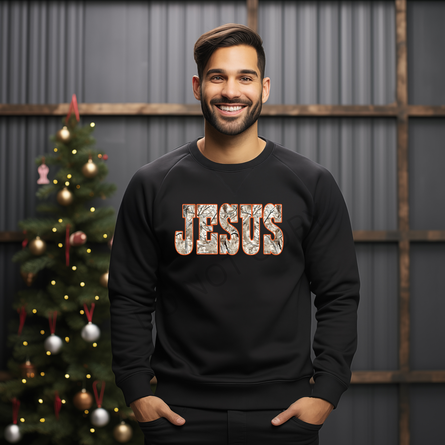 Western Camo Jesus - Pink, Orange, Seafoam Green Outline Options