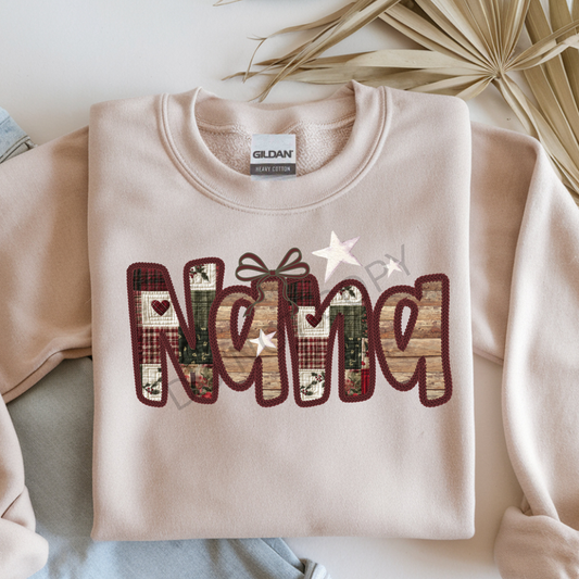 Quilted Winter Colors & Wood Nana