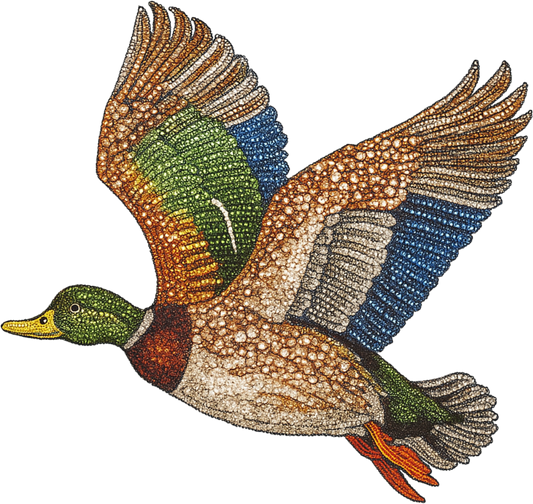 Rhinestone Mallard in Flight
