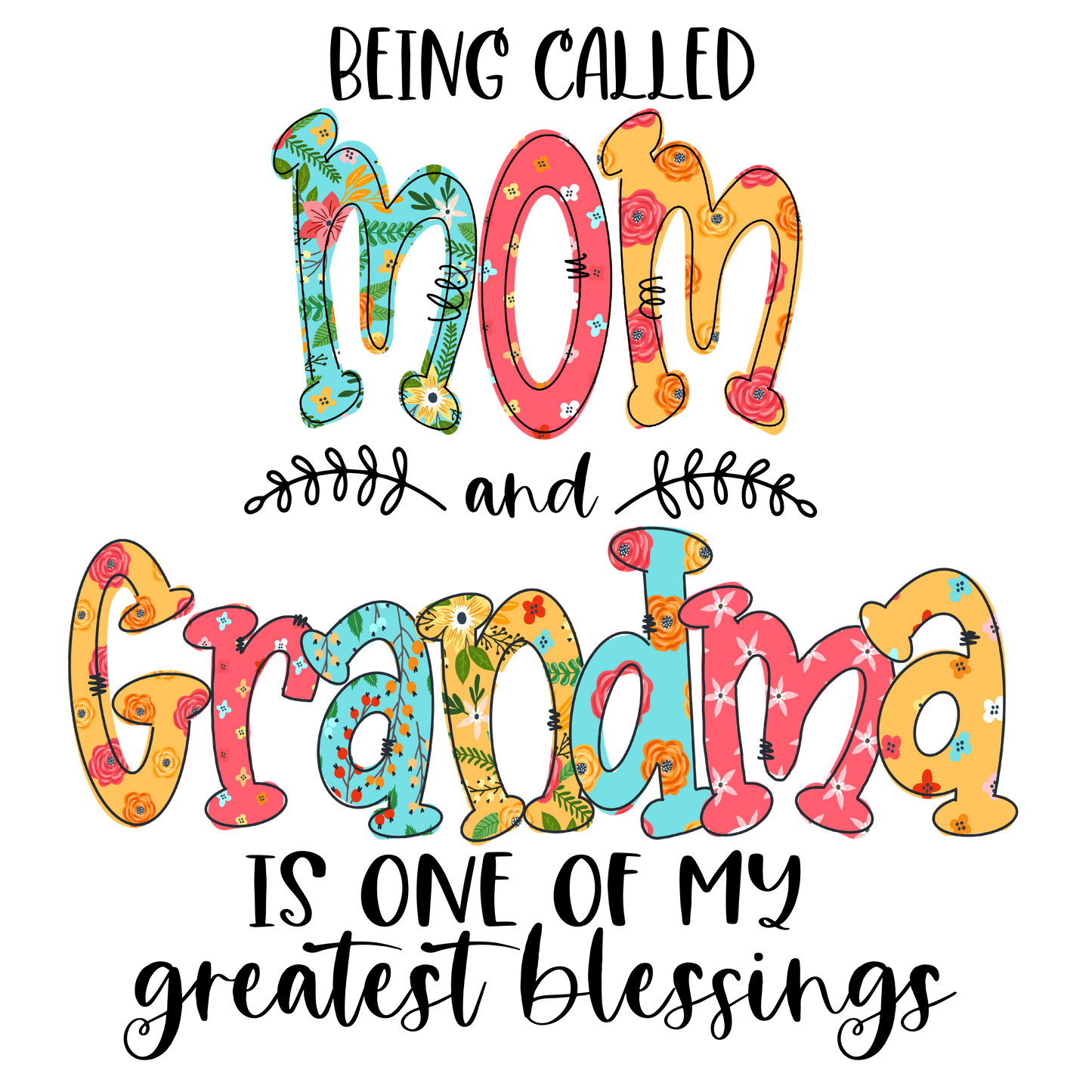 Being Called Mom & Grandma Are My Greatest Blessings - DTF Transfer