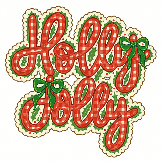 Holly Jolly - Red Check Green Bows