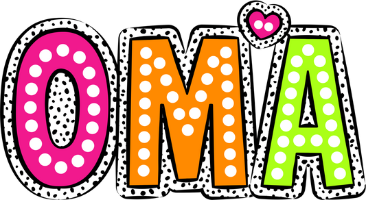 Dalmation Dot Family Names - Oma, Mawmaw - Any Name