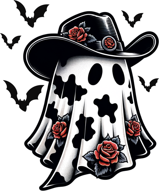 Cowgirl Ghost Red Roses Black Cowgirl Hat