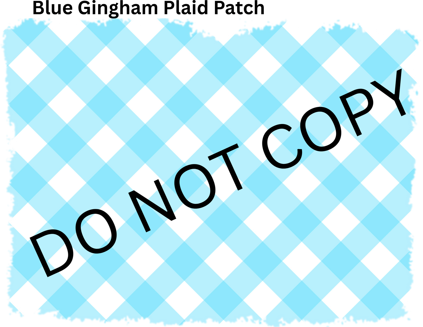 Blue Gingham Plaid Patch