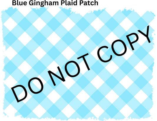 Blue Gingham Plaid Patch