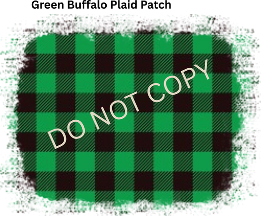 Green Buffalo Plaid Patch