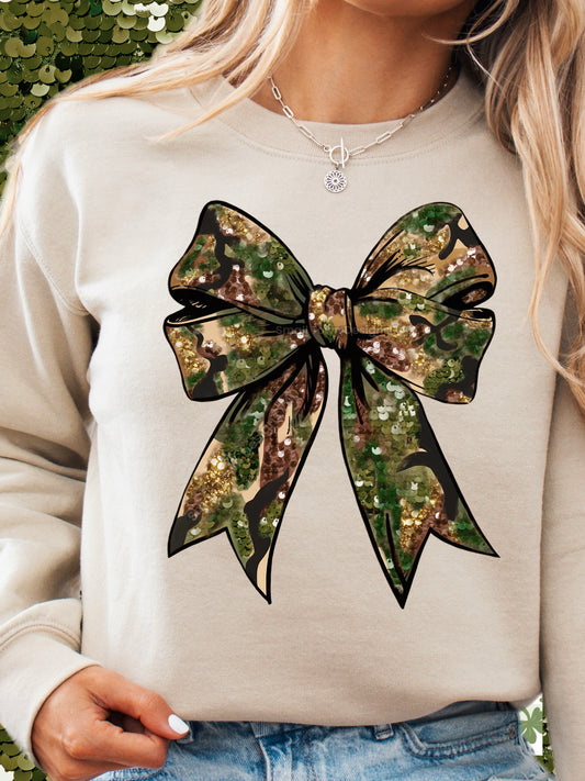 Sparkly Camo Bow - DTF Transfer