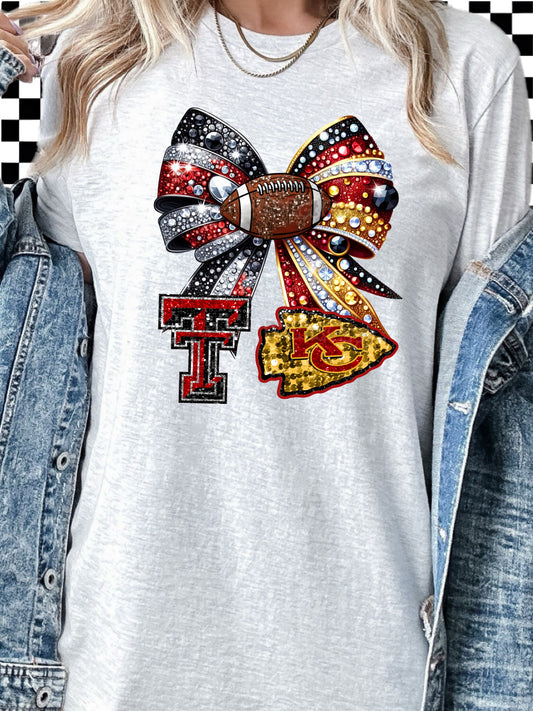 House Divided Bow - Chiefs & Texans NFL - Football