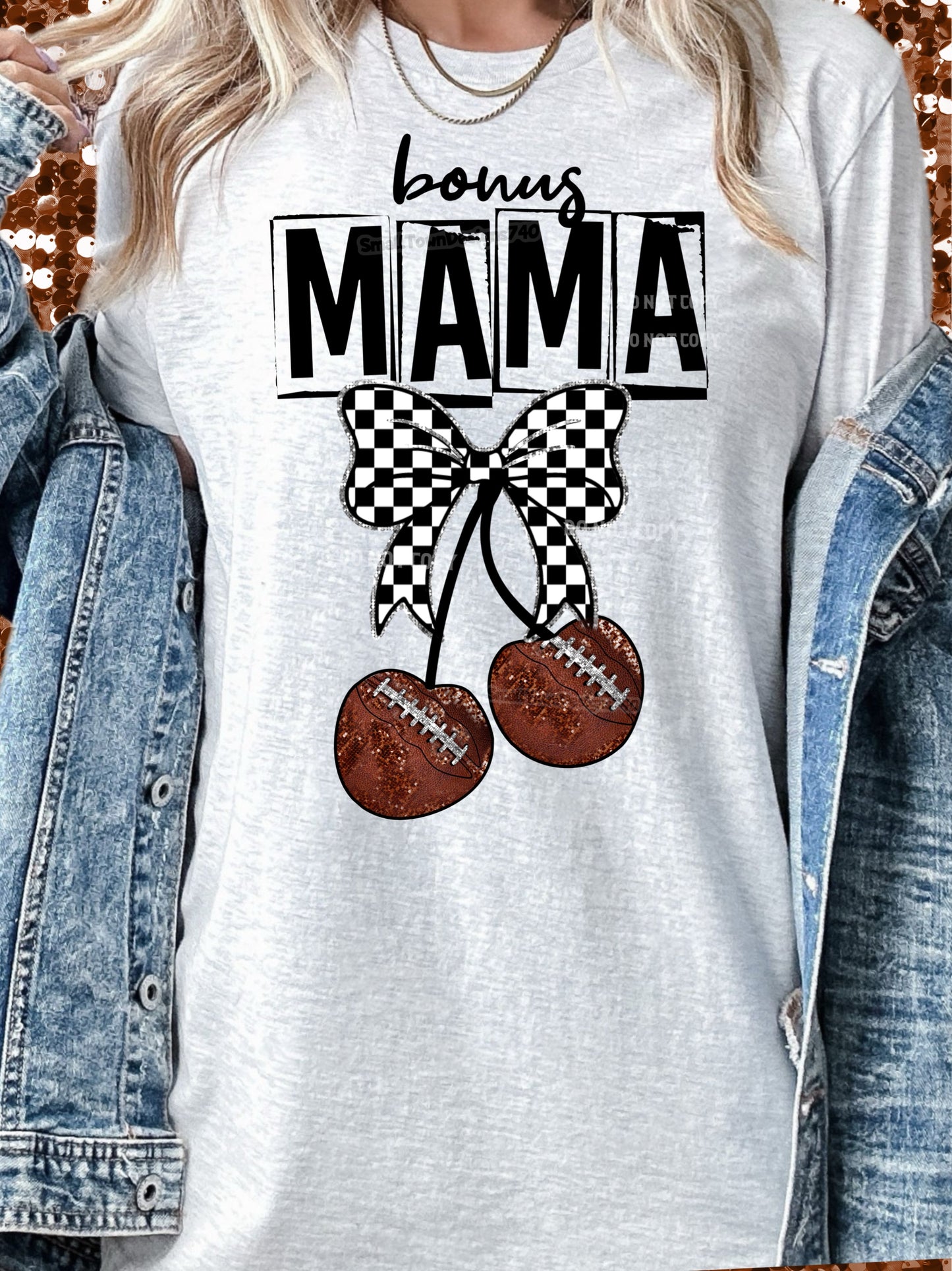 Football Cherry Bow - Family Names