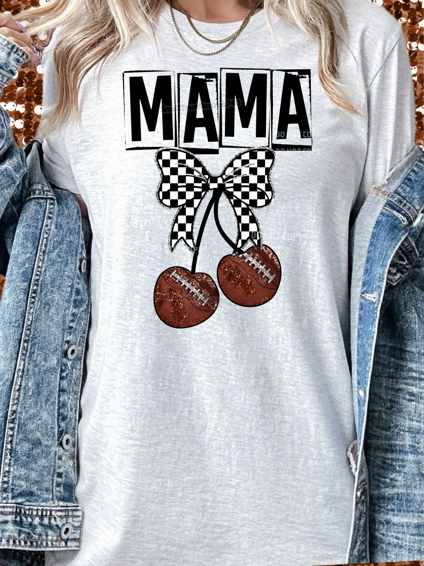Football Cherry Bow - Family Names