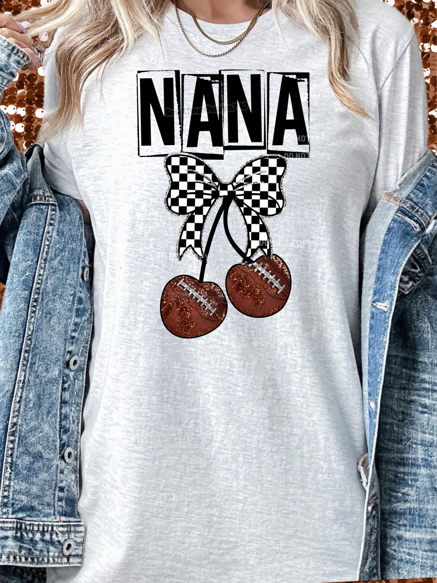 Football Cherry Bow - Family Names