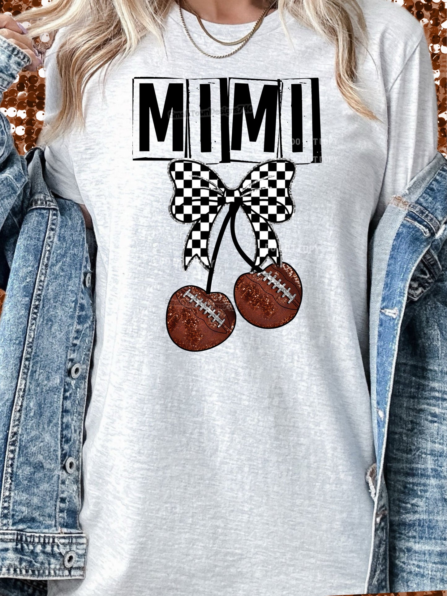 Football Cherry Bow - Family Names