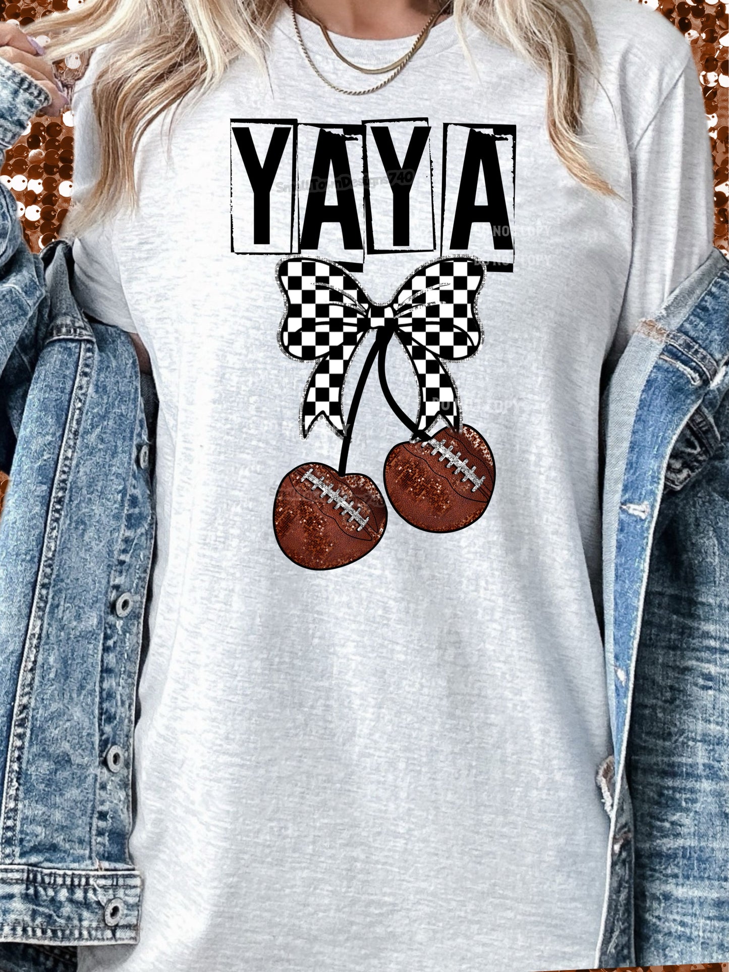 Football Cherry Bow - Family Names