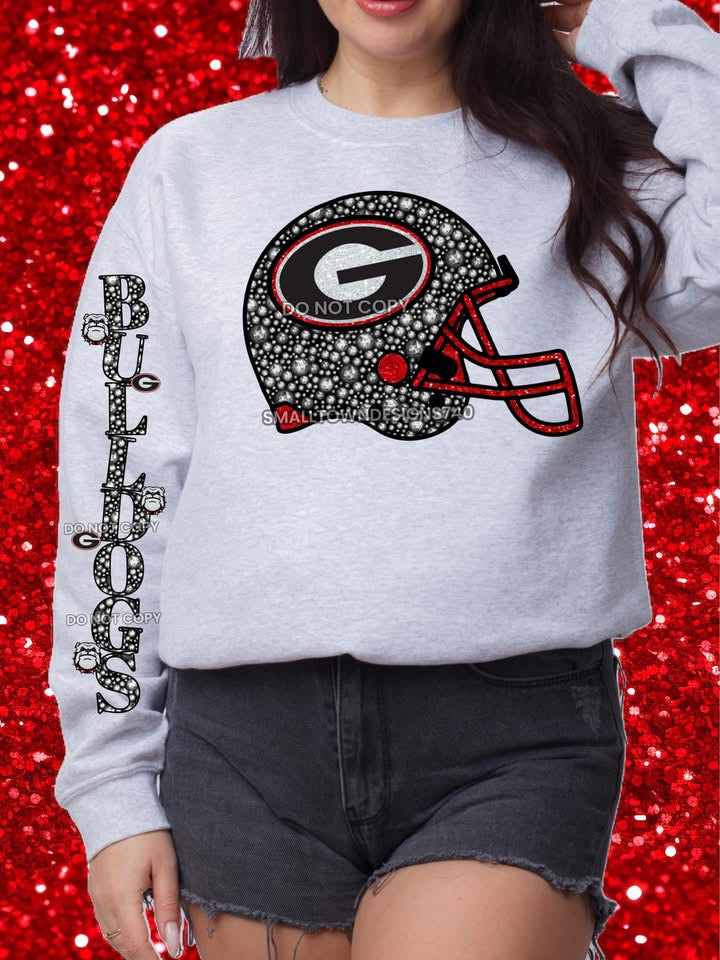 Bulldogs bling helmet