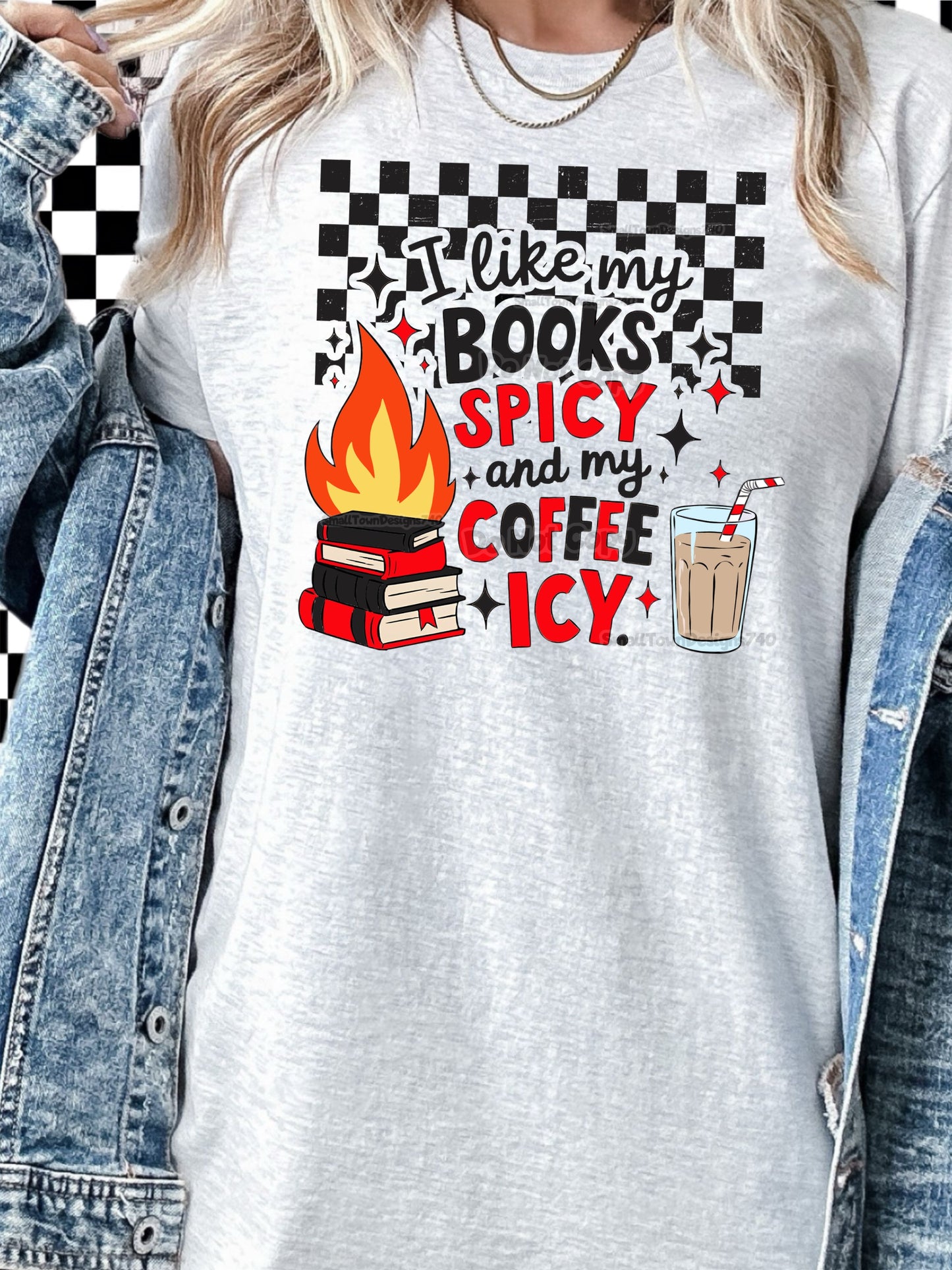 I Love My Books Spicy & My Coffee Icy - Red or Pink