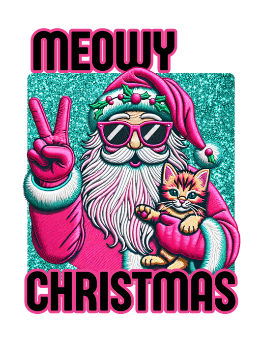 Meowy Christmas - Pink Santa