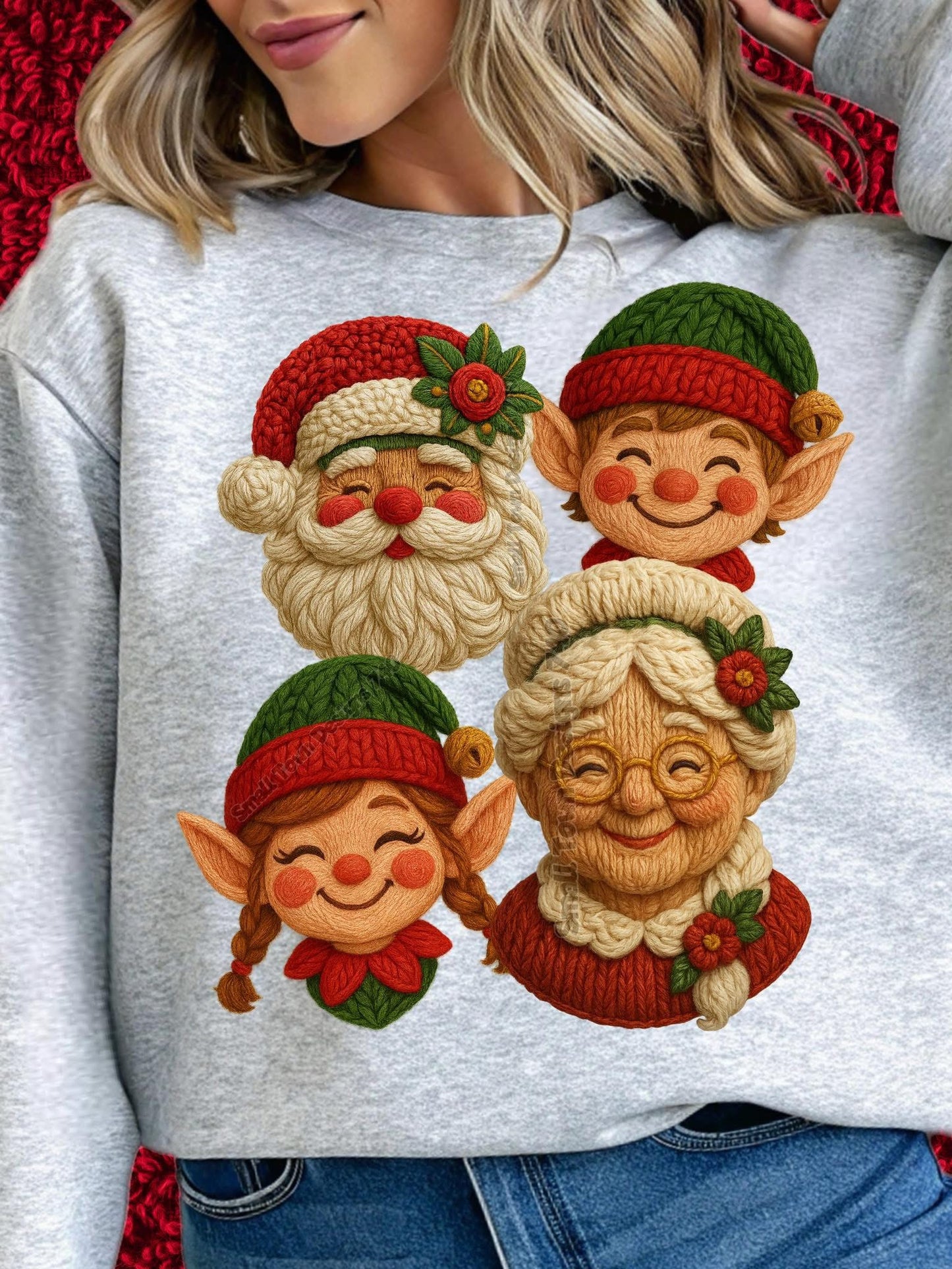 Yarn Santa Collage - Mr & Mrs Claus and Elves