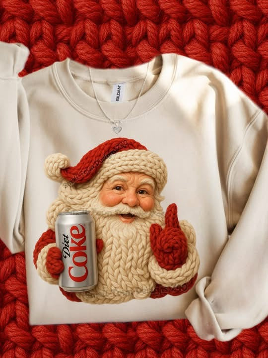 Santa with Coke Can, Diet Coke, Pepsi, Diet Pepsi, Dr Pepper, Sprite, Coke Zero