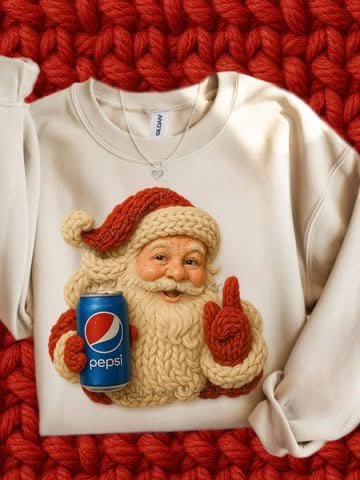Santa with Coke Can, Diet Coke, Pepsi, Diet Pepsi, Dr Pepper, Sprite, Coke Zero