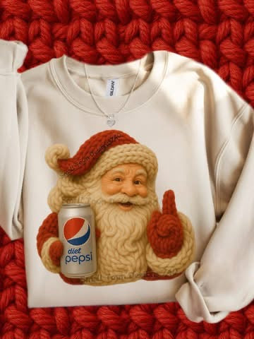 Santa with Coke Can, Diet Coke, Pepsi, Diet Pepsi, Dr Pepper, Sprite, Coke Zero
