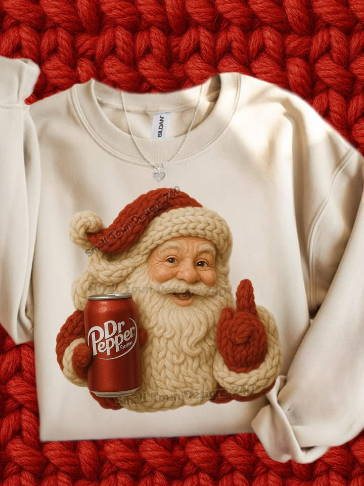 Santa with Coke Can, Diet Coke, Pepsi, Diet Pepsi, Dr Pepper, Sprite, Coke Zero
