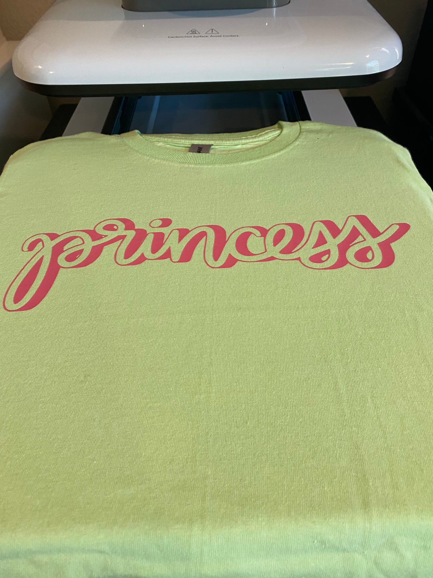 Youth Small - Pink Princess on Mint Green Tee