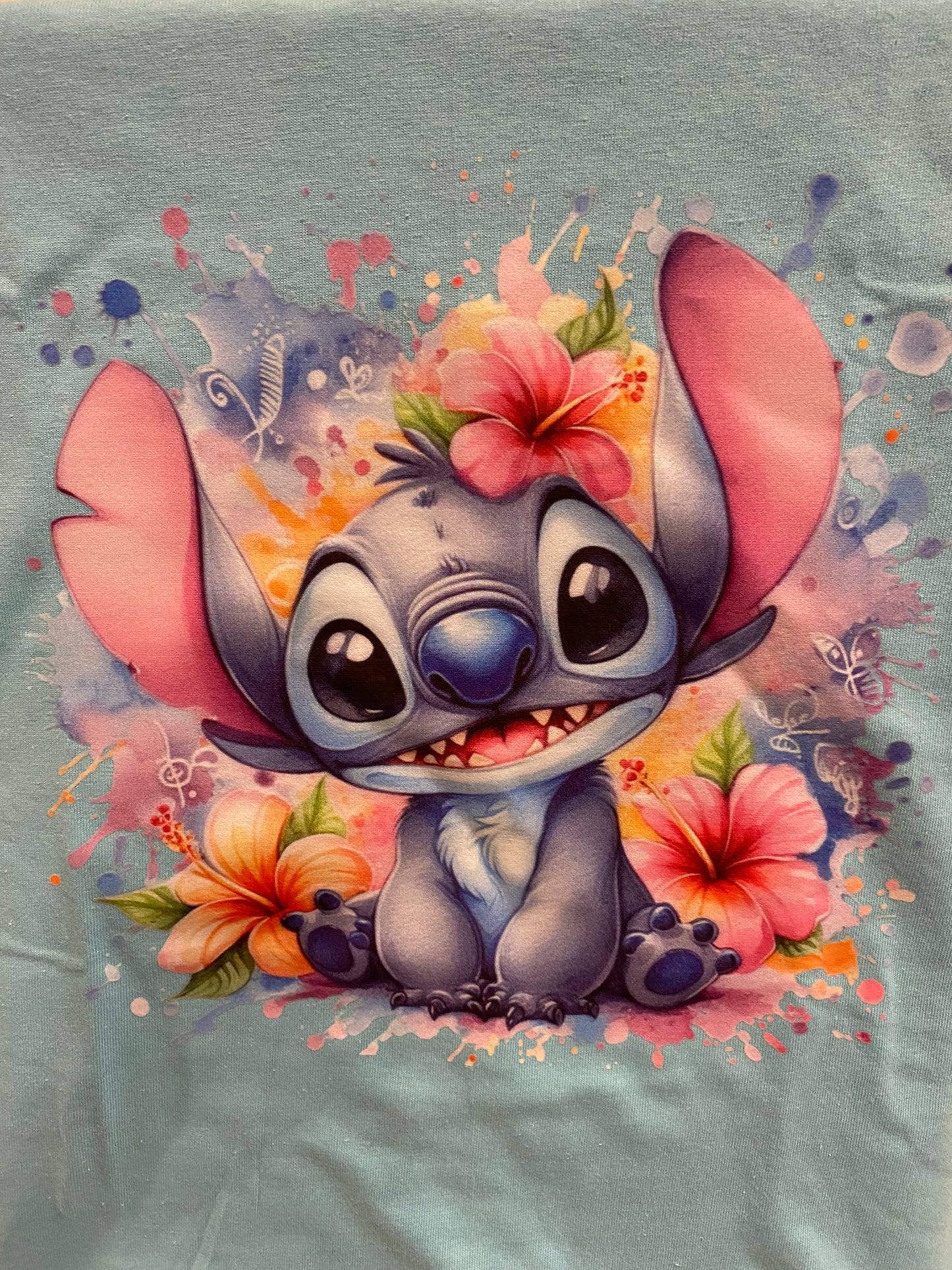 Youth Small - Stitch on Blue Tee