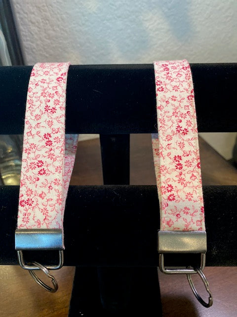Handmade Cotton Key Fob Wristlets - Pink Floral