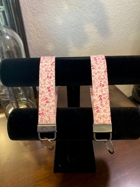 Handmade Cotton Key Fob Wristlets - Pink Floral