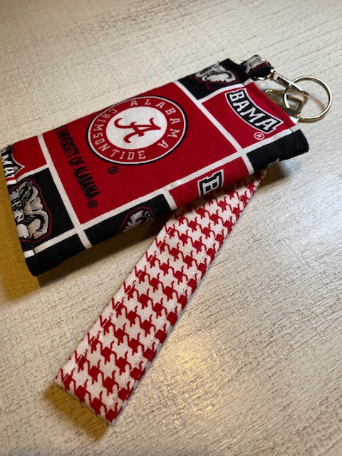 Alabama Key Fob Wristlets & Card Holder - Black & Crimson