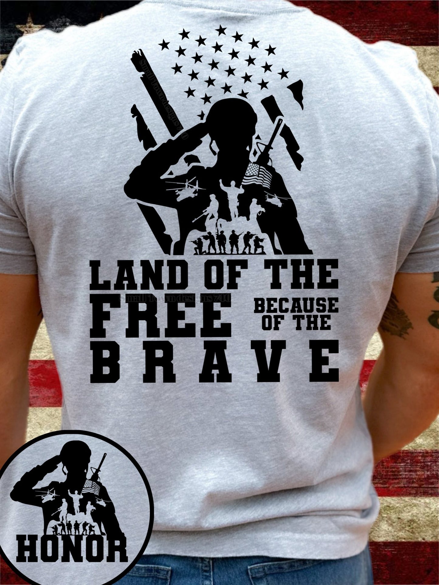 Land of the Free Because of the Brave DTF Transfer