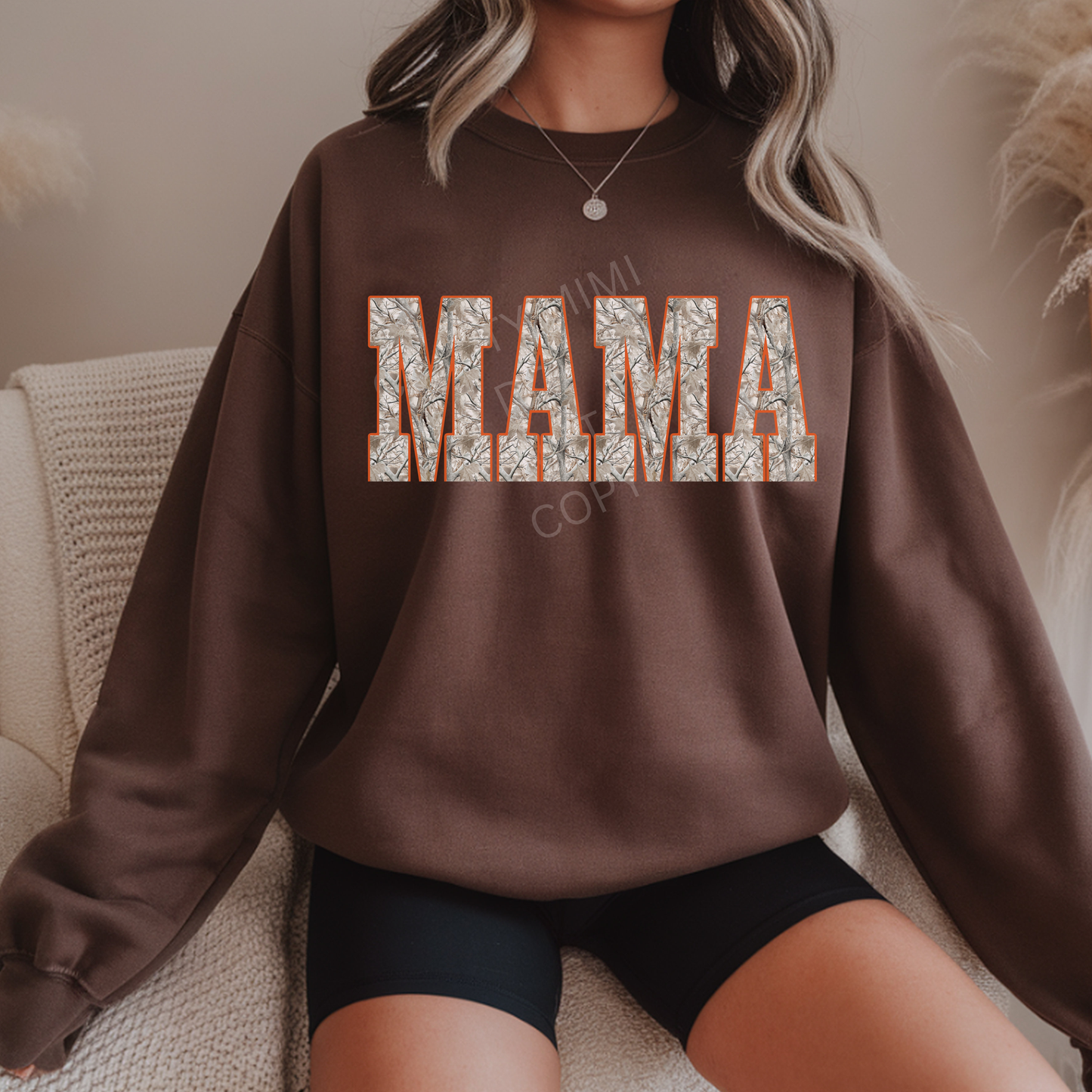 Western Camo Orange Outline - Mama, Nana, Mimi, MawMaw Options