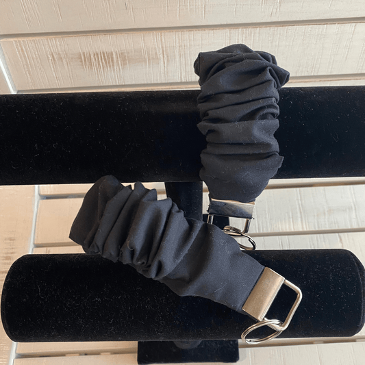 Black Scrunchie Keychain Wristlet | Solid Fabric Wrist Key Chain | Minimal Everyday Accessory