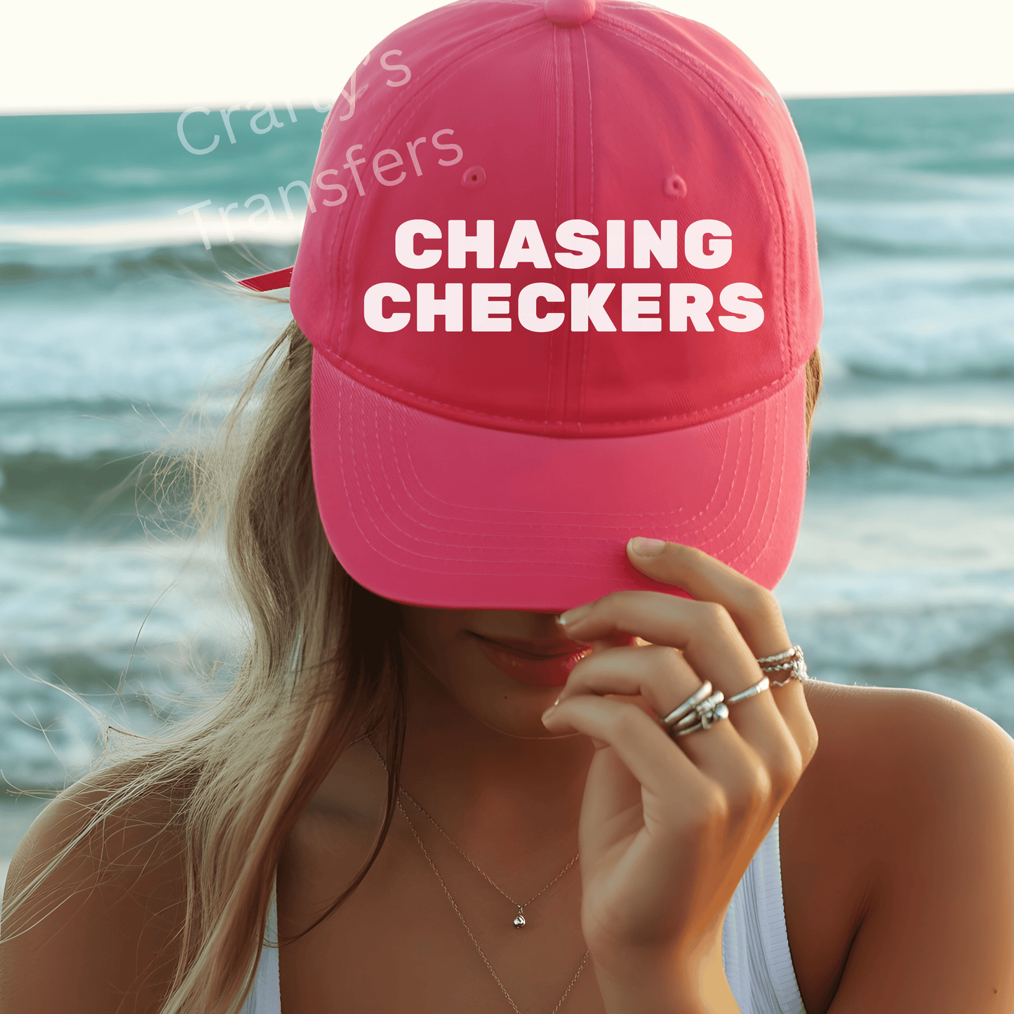 Chasing Checkers Racing Hat DTF Transfer