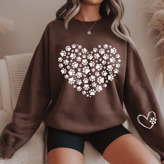 Paw Print Heart DTF Transfer | Dog Lover Heat Press Design | Pet Mom Shirt Transfer